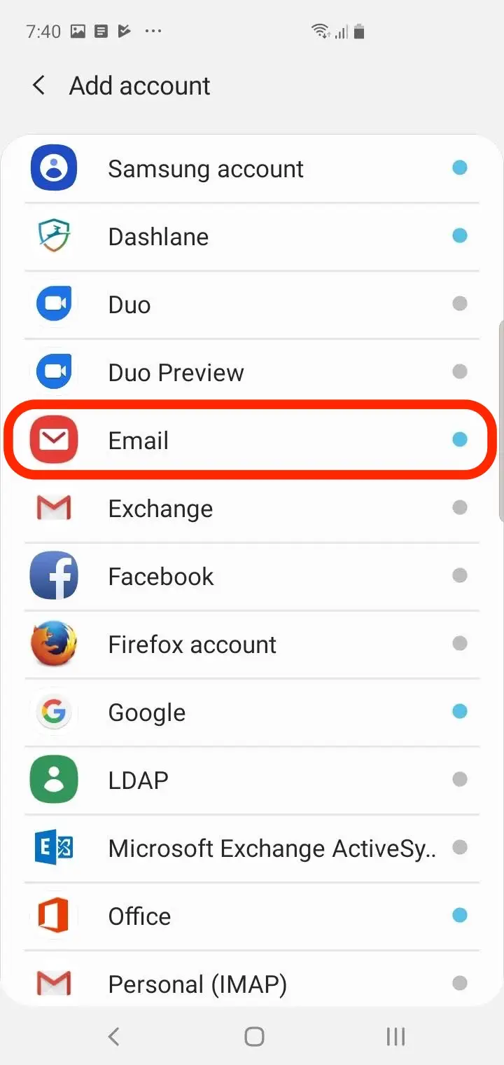 Setting Up A New Email Account On Your Samsung Email Support CWS 